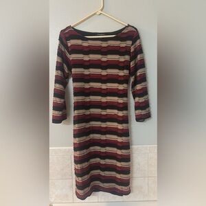 Striped 3/4 Sleeve Dress